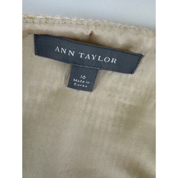 New Vintage Ann Taylor Women's Yellow Tweed Suit Jacket Sz 12 Skirt Sz 10 - Picture 11 of 12